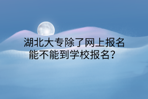 湖北大專除了網(wǎng)上報名能不能到學校報名？