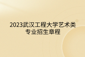 2023武漢工程大學藝術(shù)類專業(yè)招生章程