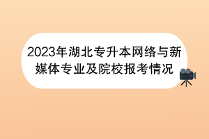 2023年湖北專升本網(wǎng)絡(luò)與新媒體專業(yè)及院校報考情況