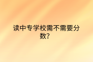 讀中專學(xué)校需不需要分數(shù)？