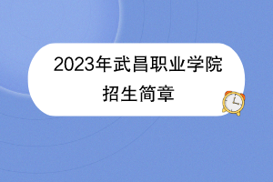 2023年武昌職業(yè)學(xué)院招生簡(jiǎn)章