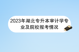 2023年湖北專升本審計(jì)學(xué)專業(yè)及院校報(bào)考情況