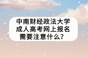 中南財(cái)經(jīng)政法大學(xué)成人高考網(wǎng)上報(bào)名需要注意什么？