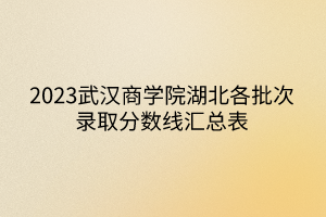 2023武漢商學(xué)院湖北各批次錄取分?jǐn)?shù)線匯總表