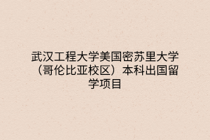 武漢工程大學(xué)美國密蘇里大學(xué)（哥倫比亞校區(qū)）本科出國留學(xué)項(xiàng)目