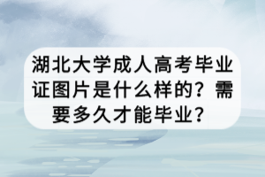 湖北大學(xué)成人高考畢業(yè)證圖片是什么樣的？需要多久才能畢業(yè)？