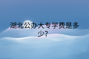 湖北公辦大專學(xué)費(fèi)是多少？