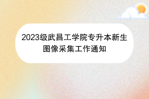 2023級武昌工學院專升本新生圖像采集工作通知