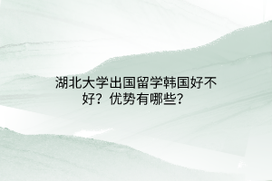 湖北大學(xué)出國留學(xué)韓國好不好？優(yōu)勢有哪些？