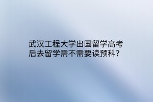 武漢工程大學(xué)出國留學(xué)高考后去留學(xué)需不需要讀預(yù)科？