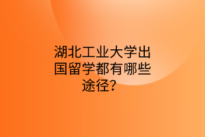 湖北工業(yè)大學(xué)出國留學(xué)都有哪些途徑？