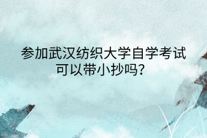 武漢紡織大學(xué)自學(xué)考試可以帶小抄嗎？