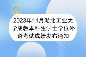 2023年11月湖北工業(yè)大學成教本科生學士學位外語考試成績發(fā)布通知