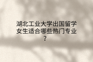 湖北工業(yè)大學出國留學女生適合哪些熱門專業(yè)？