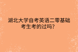 湖北大學自考英語二零基礎考生考的過嗎？