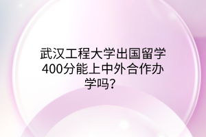 武漢工程大學(xué)出國(guó)留學(xué)400分能上中外合作辦學(xué)嗎？