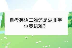 自考英語二難還是湖北學(xué)位英語難？