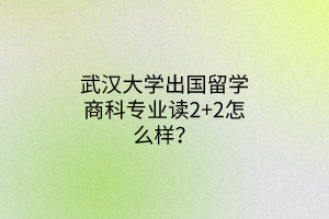 武漢大學(xué)出國留學(xué)商科專業(yè)讀2+2怎么樣？