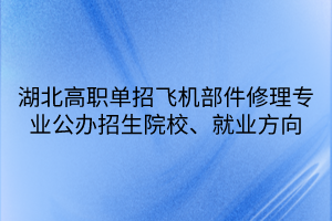 湖北高職單招飛機(jī)部件修理專業(yè)公辦招生院校、就業(yè)方向