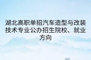 湖北高職單招汽車造型與改裝技術專業(yè)