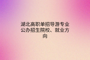 湖北高職單招導(dǎo)游專業(yè)公辦招生院校、就業(yè)方向