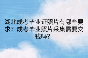 湖北成考畢業(yè)證照片有哪些要求？成考畢業(yè)照片采集需要交錢嗎？