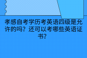 孝感自考學(xué)歷考英語(yǔ)四級(jí)是允許的嗎？還可以考哪些英語(yǔ)證書？