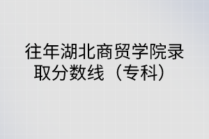 往年湖北商貿(mào)學(xué)院錄取分?jǐn)?shù)線（?？疲?></a></div>
								<div   id=