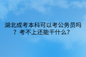 湖北成考本科可以考公務(wù)員嗎？考不上還能干什么？