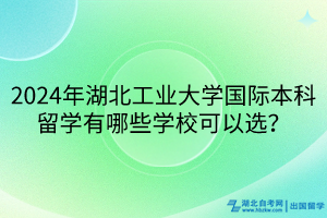 2024年湖北工業(yè)大學(xué)國際本科留學(xué)有哪些學(xué)?？梢赃x？