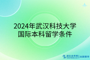 2024年武漢科技大學國際本科留學條件