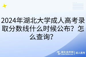 2024年湖北大學(xué)成人高考錄取分?jǐn)?shù)線什么時(shí)候公布？怎么查詢？