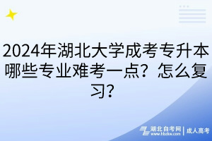 2024年湖北大學(xué)成考專升本哪些專業(yè)難考一點？怎么復(fù)習(xí)？