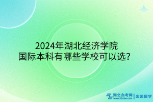 2024年湖北經(jīng)濟(jì)學(xué)院國(guó)際本科有哪些學(xué)校可以選？