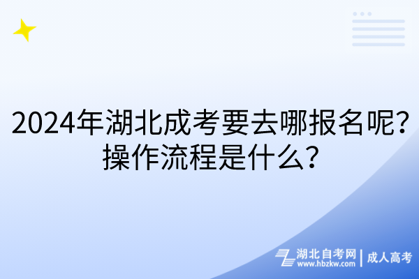 2024年湖北成考要去哪報名呢？操作流程是什么？(1)