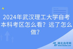 2024年武漢理工大學(xué)自考本科考區(qū)怎么看？遠(yuǎn)了怎么做？