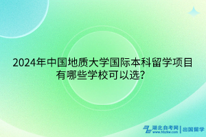 2024年中國地質(zhì)大學(xué)國際本科留學(xué)項(xiàng)目有哪些學(xué)?？梢赃x？