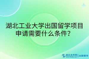 湖北工業(yè)大學出國留學項目申請需要什么條件？