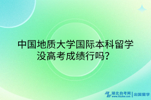 中國(guó)地質(zhì)大學(xué)國(guó)際本科留學(xué)沒高考成績(jī)行嗎？