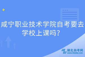 咸寧職業(yè)技術(shù)學(xué)院自考要去學(xué)校上課嗎？