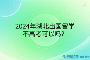 2024年湖北出國留學(xué)不高考可以嗎？