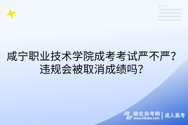 咸寧職業(yè)技術(shù)學院成考考試嚴不嚴？違規(guī)會被取消成績嗎？