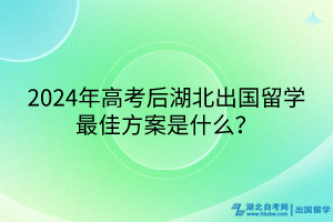 2024年高考后湖北出國留學最佳方案是什么？