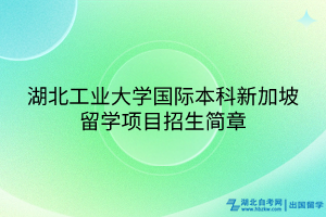 湖北工業(yè)大學國際本科新加坡留學項目招生簡章