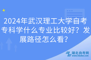 2024年武漢理工大學(xué)自考?？茖W(xué)什么專業(yè)比較好？發(fā)展路徑怎么看？