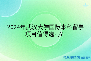 2024年武漢大學(xué)國際本科留學(xué)項目值得選嗎？