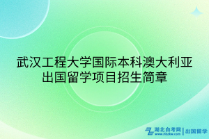 武漢工程大學(xué)國(guó)際本科澳大利亞出國(guó)留學(xué)項(xiàng)目招生簡(jiǎn)章