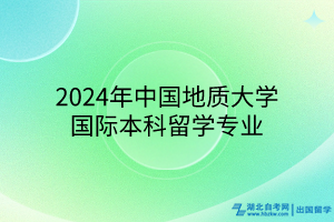 2024年中國地質(zhì)大學國際本科留學專業(yè)