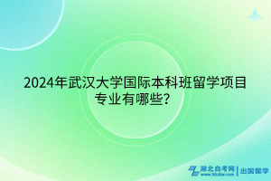 2024年武漢大學(xué)國際本科班留學(xué)項(xiàng)目專業(yè)有哪些？