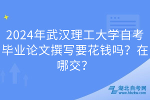 2024年武漢理工大學(xué)自考畢業(yè)論文撰寫要花錢嗎？在哪交？